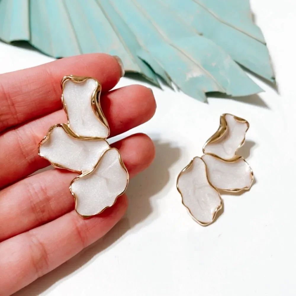 Flower statement earrings S145 - Picture 4 of 4